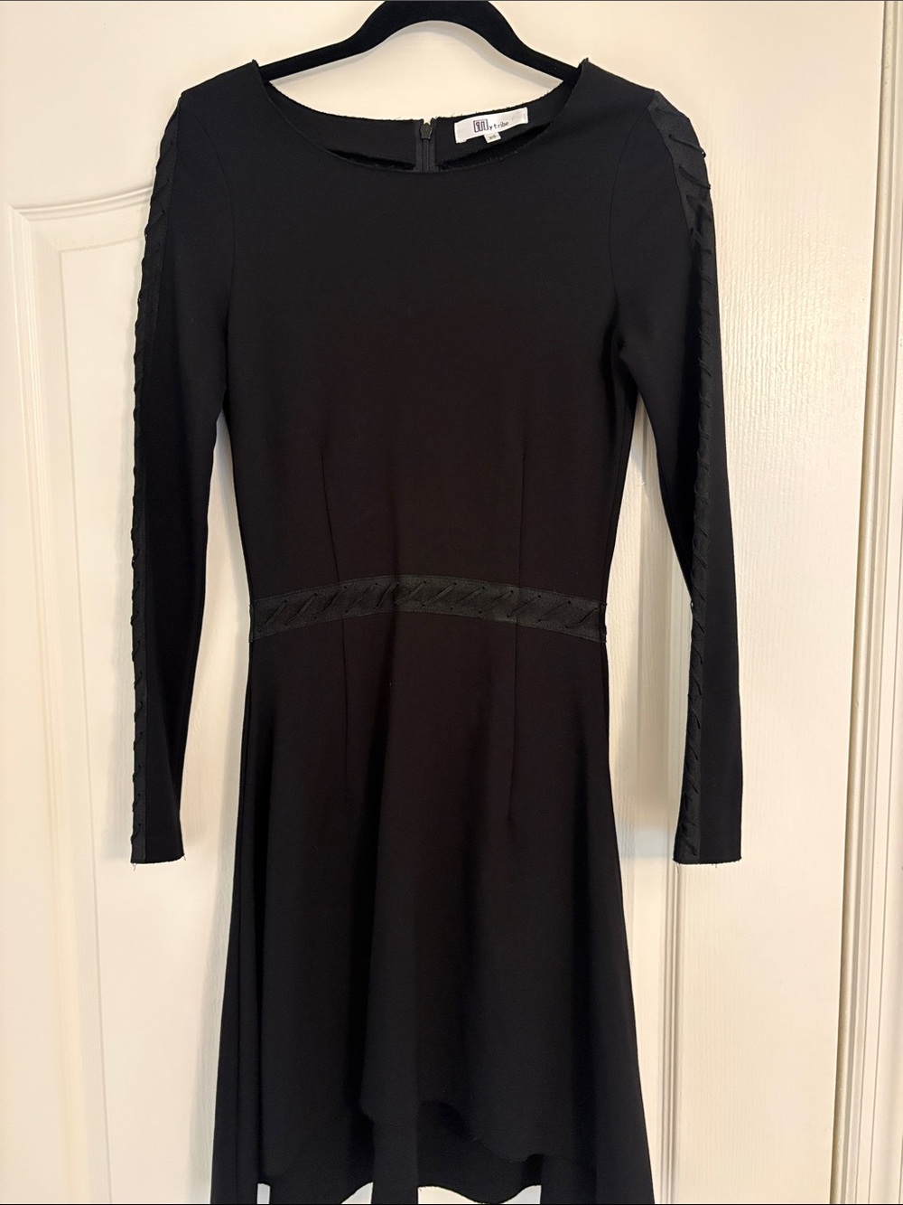 My Tribe Black Long-Sleeve Fit & Flare Dress